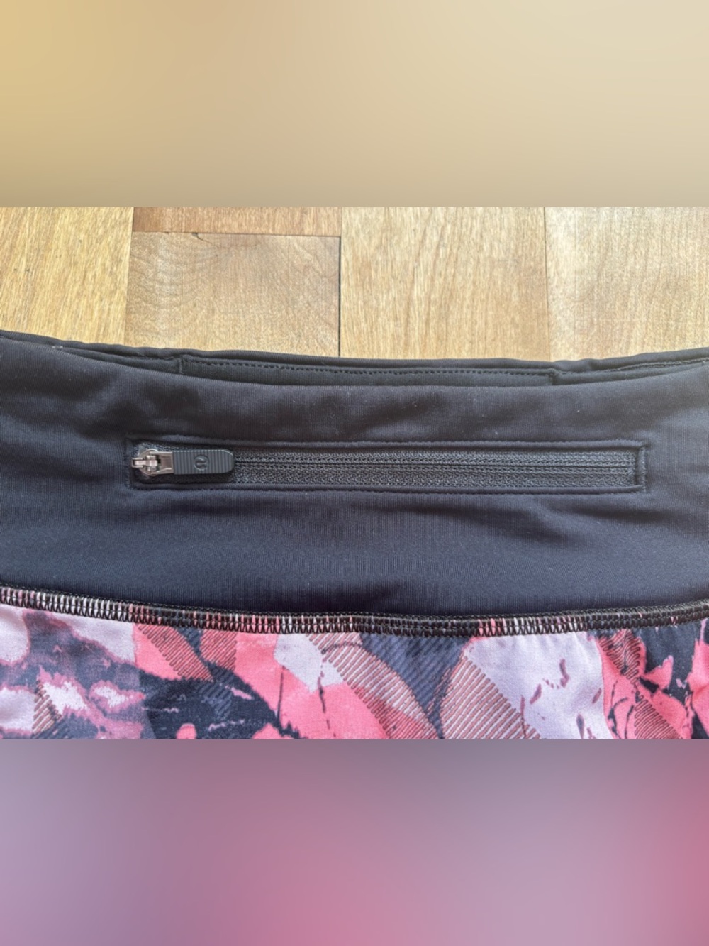 Lululemon athletica Pink & Black Patterned Athletic Shorts - Picture 5 of 9